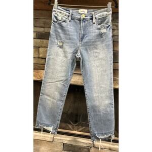 Women’s FRAME Le High Straight In Laskey Rips Jeans Size 27 *A7